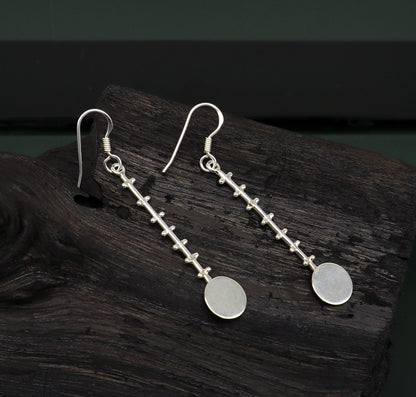 Real 925 sterling silver handmade hoop earrings by TRIBAL ORNAMENTS, stylish fashionable jewelry for brides and bridesmaids.