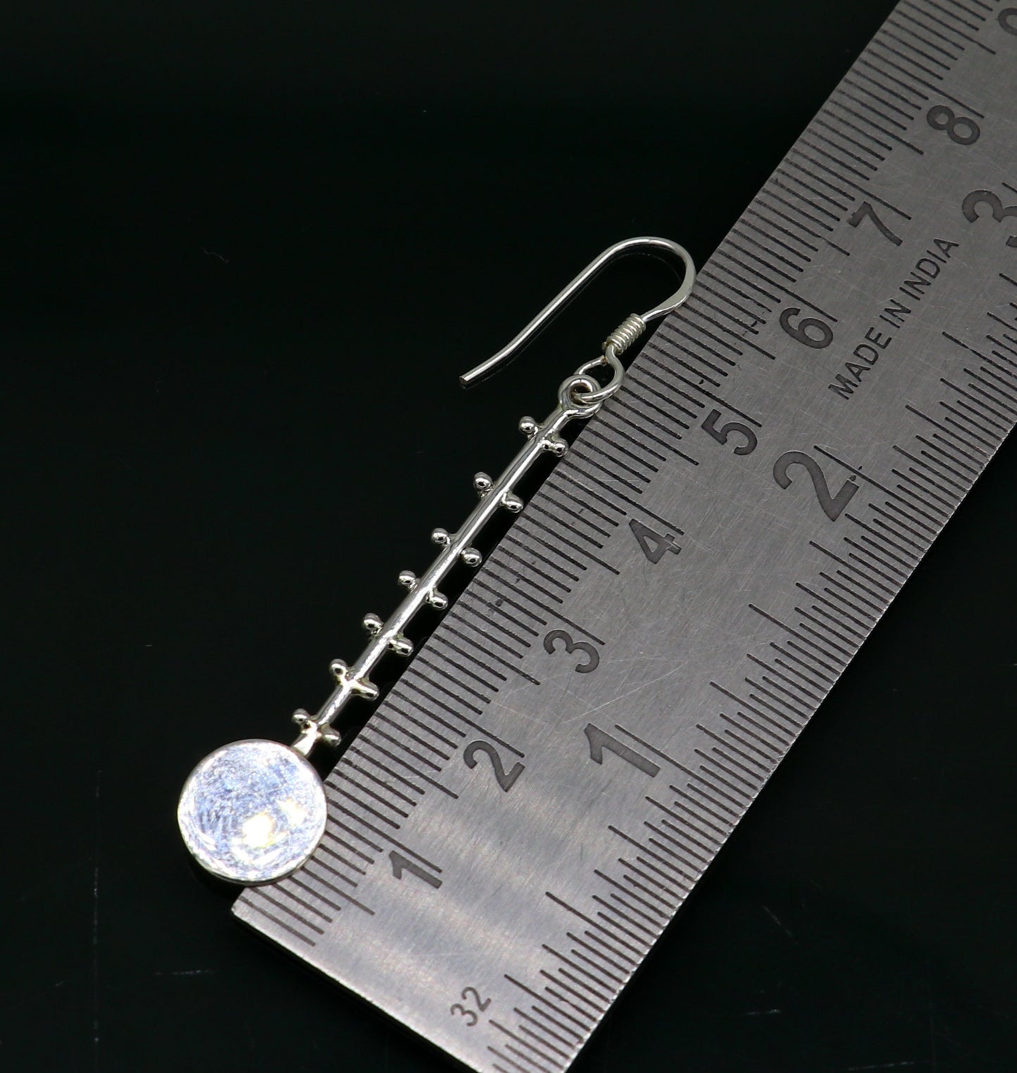 Real 925 sterling silver handmade hoops earrings by TRIBAL ORNAMENTS, stylish and fashionable for brides and trendy looks.