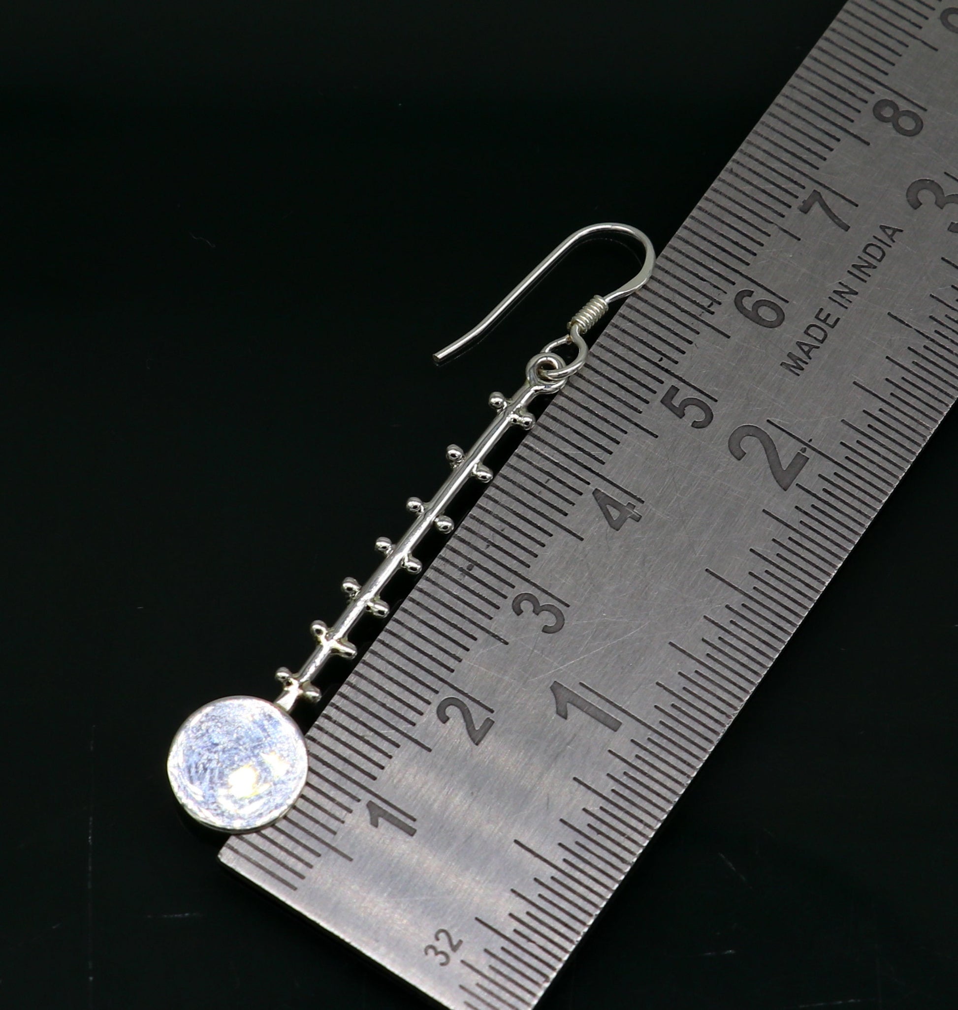 Real 925 sterling silver handmade hoops earrings by TRIBAL ORNAMENTS, stylish and fashionable for brides and trendy looks.