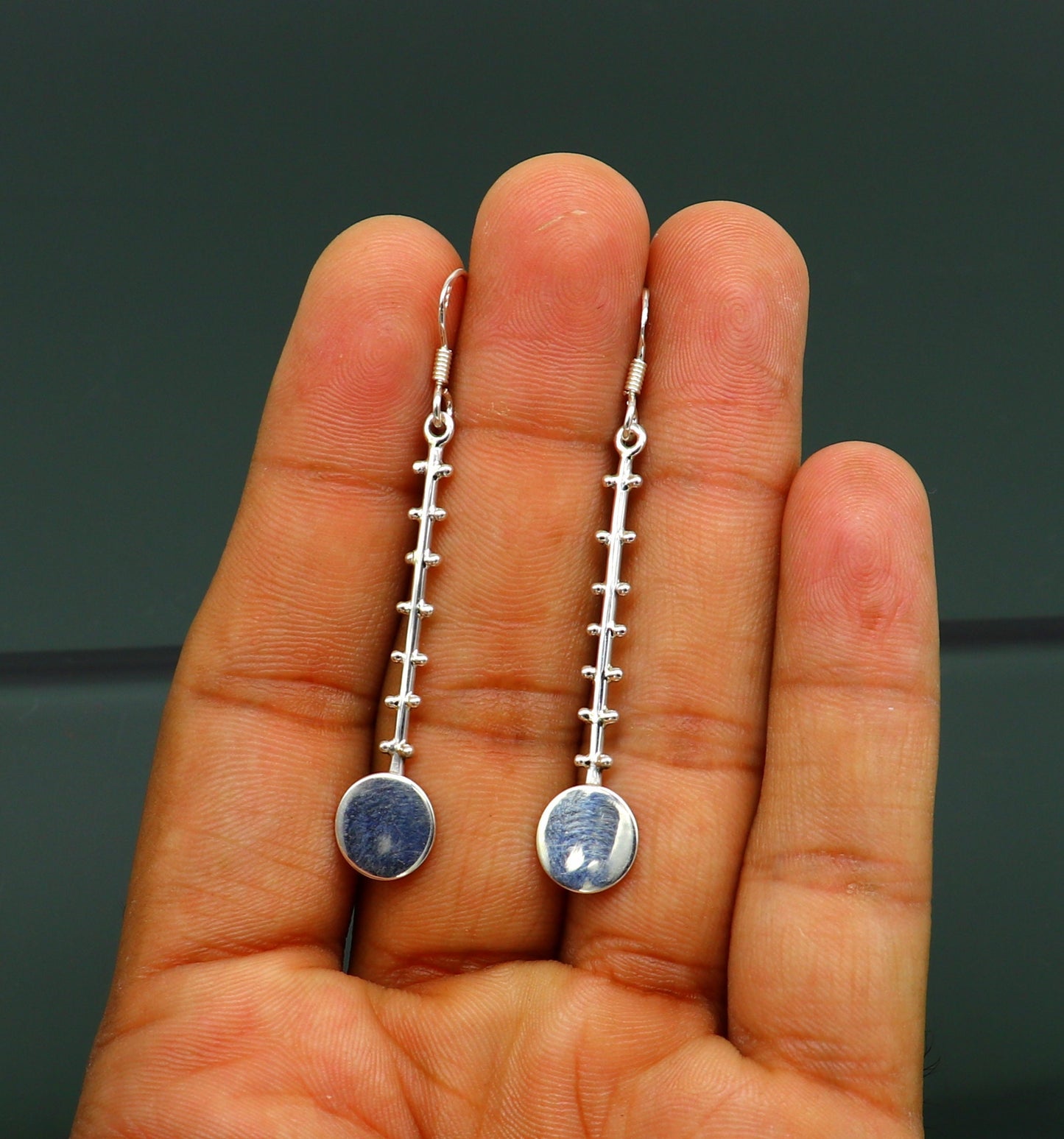 Real 925 Sterling silver handmade hoop earrings by TRIBAL ORNAMENTS, stylish and fashionable for brides and trendy hip-hop jewelry.