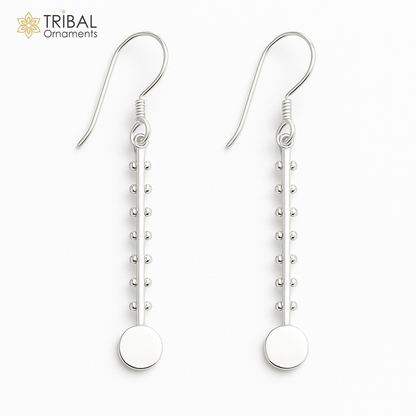 Real 925 sterling silver handmade hoops earrings by TRIBAL ORNAMENTS, stylish and fashionable jewelry for brides and special occasions.