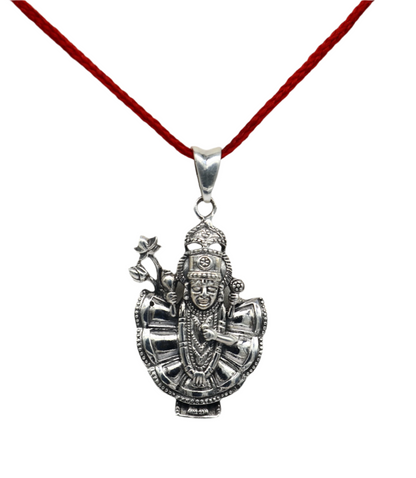 925 sterling silver Lord Krishna Shrinathji pendant, handmade Hindu deity jewelry, unisex gift from Tribal Ornaments.
