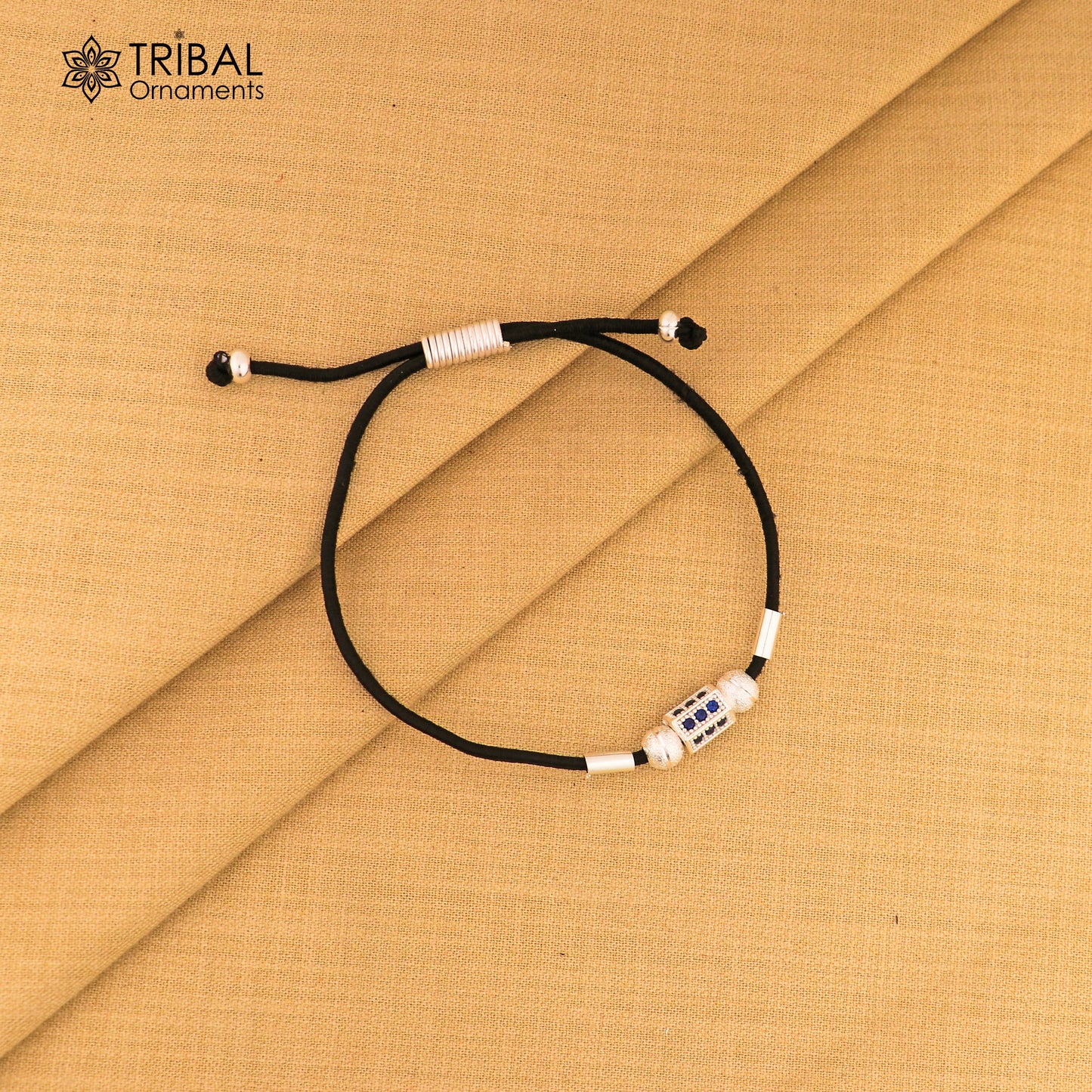 Silver thread anklet silver dhaga payal ank735 - TRIBAL ORNAMENTS