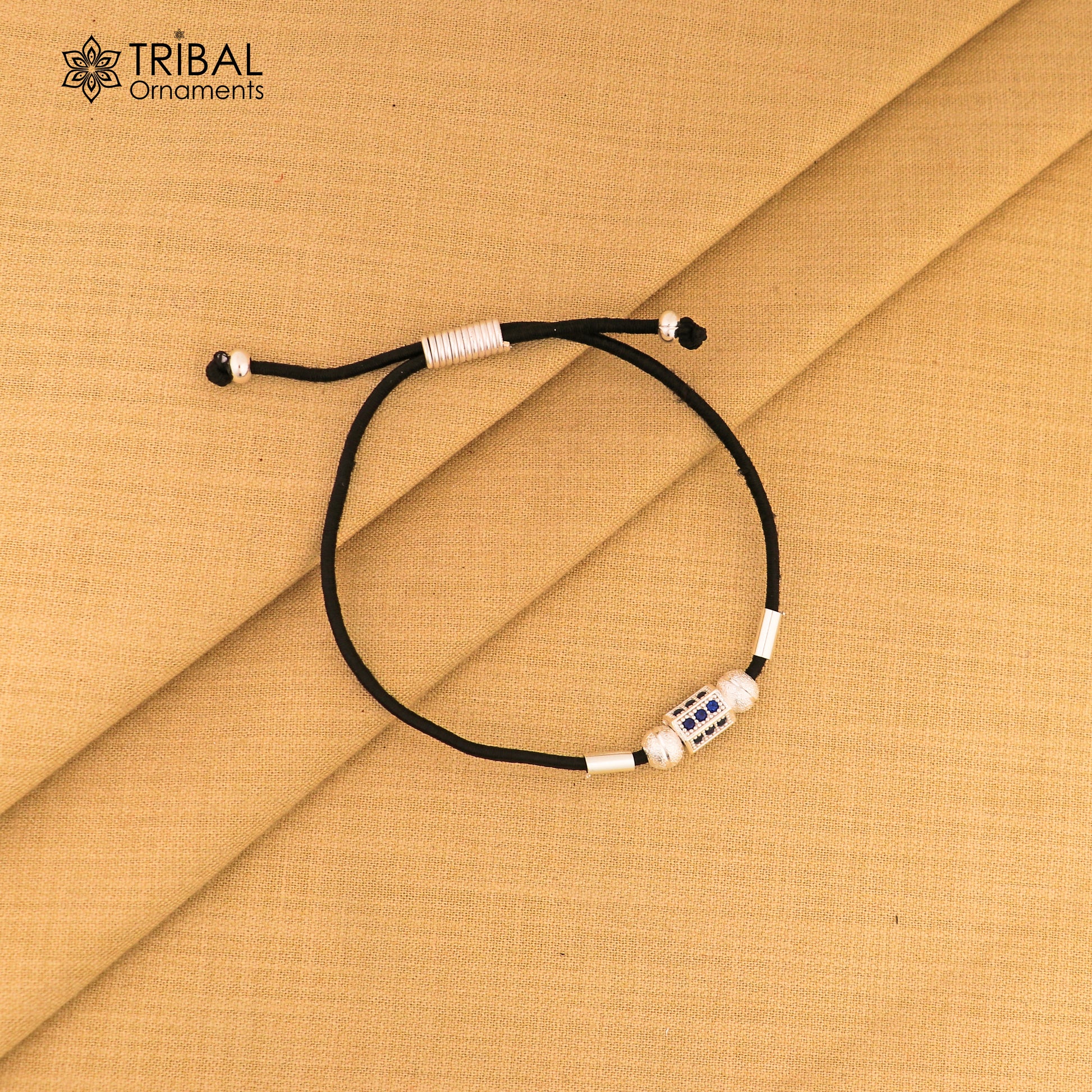 Silver thread anklet silver dhaga payal ank735 - TRIBAL ORNAMENTS