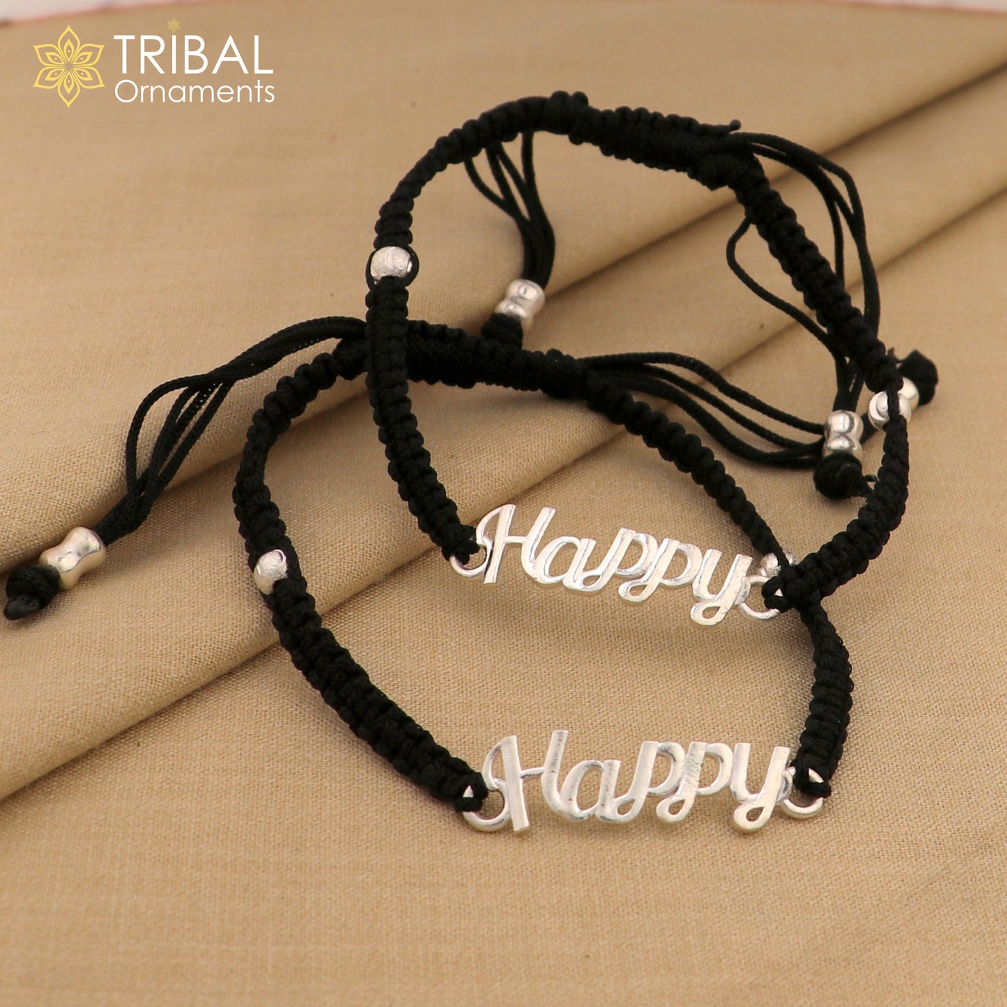 Silver thread stylish anklet silver dhaga payal ank739 - TRIBAL ORNAMENTS