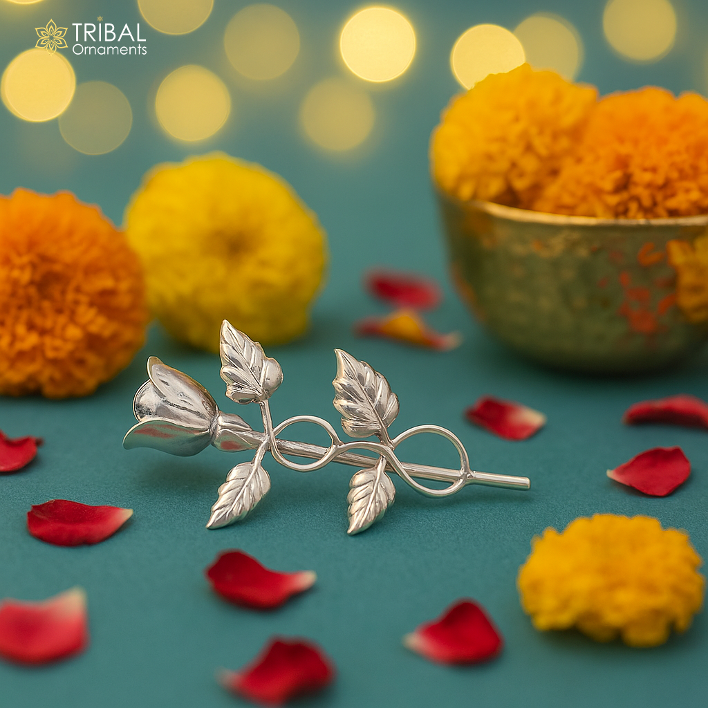 Solid sterling silver handmade rose flower design men's brooch for shirt or suit blazer suit amazing wedding party jewelry for men's b03 - TRIBAL ORNAMENTS