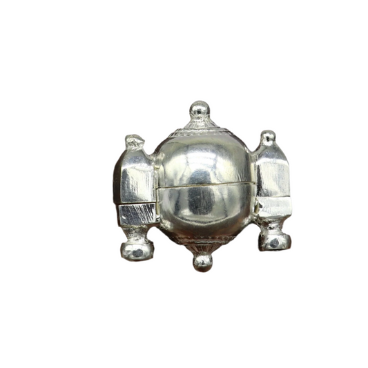 Sterling silver customized designer lord Shiva lingam box, unique rare stylish fancy box pendant, casket box south india jewelry nsp419 - TRIBAL ORNAMENTS