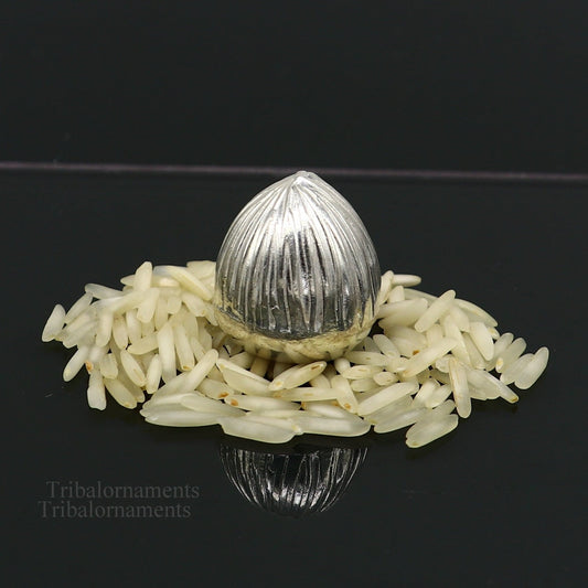 Sterling silver handmade betal palm tree seed , silver Supari, puja article, silver betel worshipping art utensils  su365 - TRIBAL ORNAMENTS