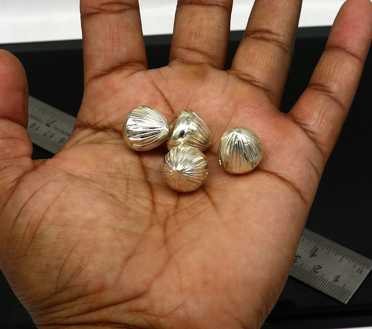 Sterling silver handmade Betal palm tree seed Supari for puja, tribal ornament, silver betel worshiping utensil, handcrafted art