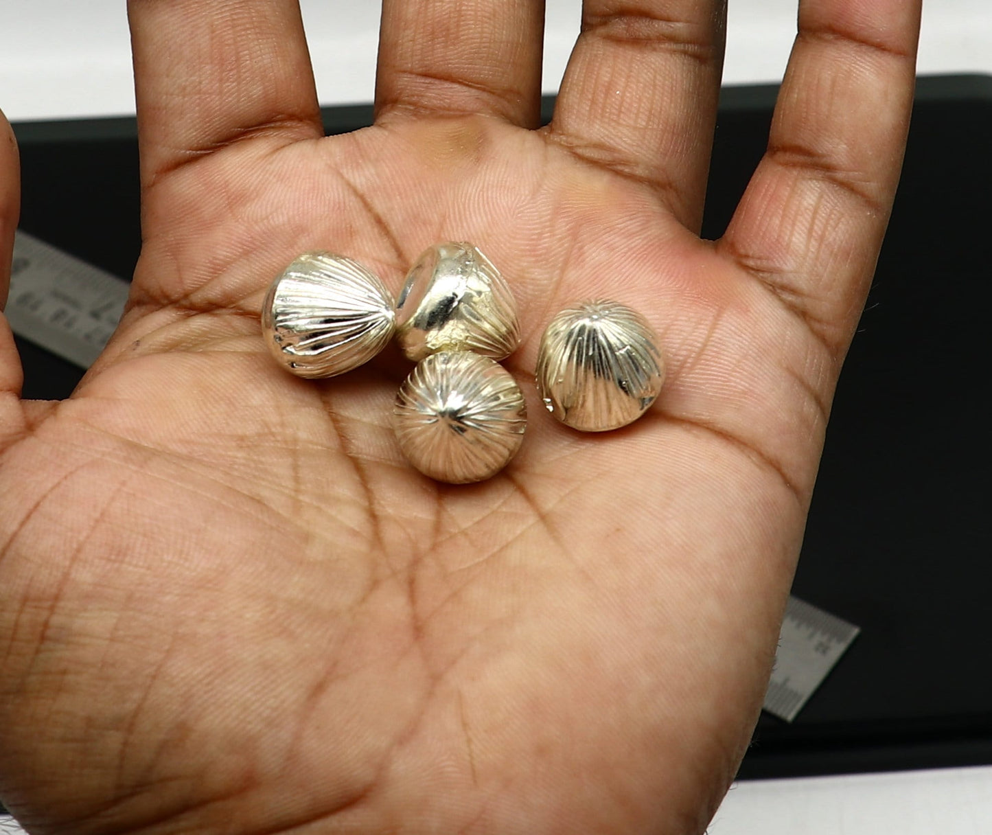 Sterling silver handmade Betal palm tree seed and Supari for puja, tribal ornaments and silver worshipping art by TRIBAL ORNAMENTS
