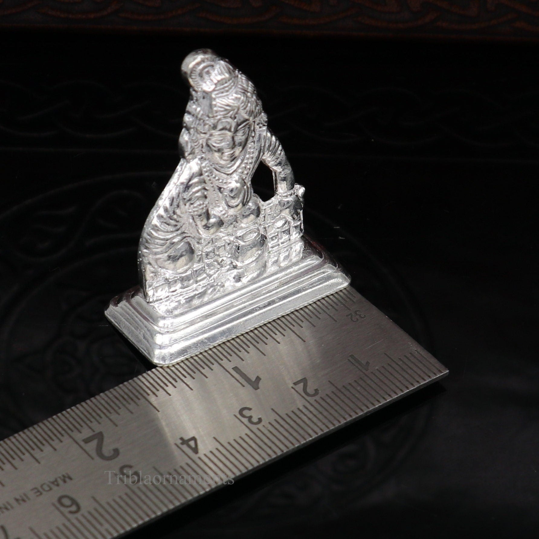 Sterling silver handmade design Indian Idols Lord krishna Laddu Gopala statue figurine, puja articles decorative gift diwali puja art44 - TRIBAL ORNAMENTS