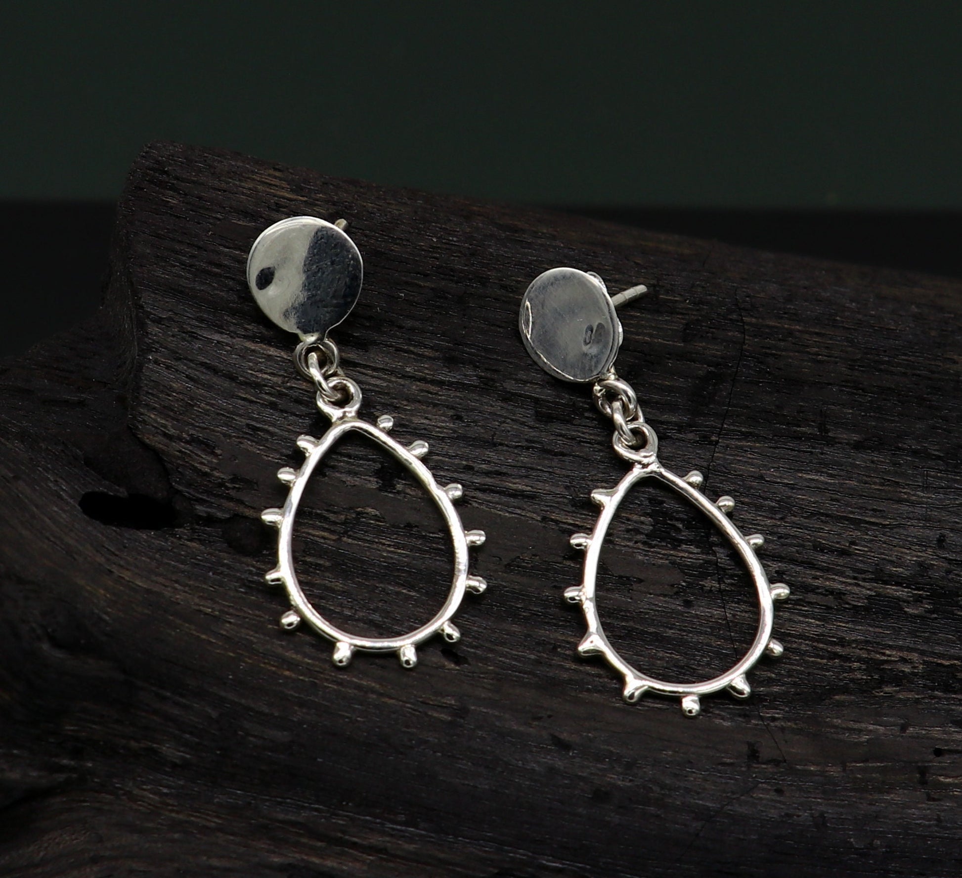 Stylish design customized pure e925 sterling silver stud earring, excellent fancy elegant dainty light weight earrings best gifting ear656 - TRIBAL ORNAMENTS