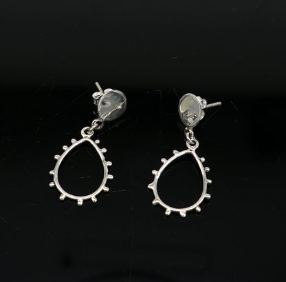 Stylish design customized pure e925 sterling silver stud earring, excellent fancy elegant dainty light weight earrings best gifting ear656 - TRIBAL ORNAMENTS