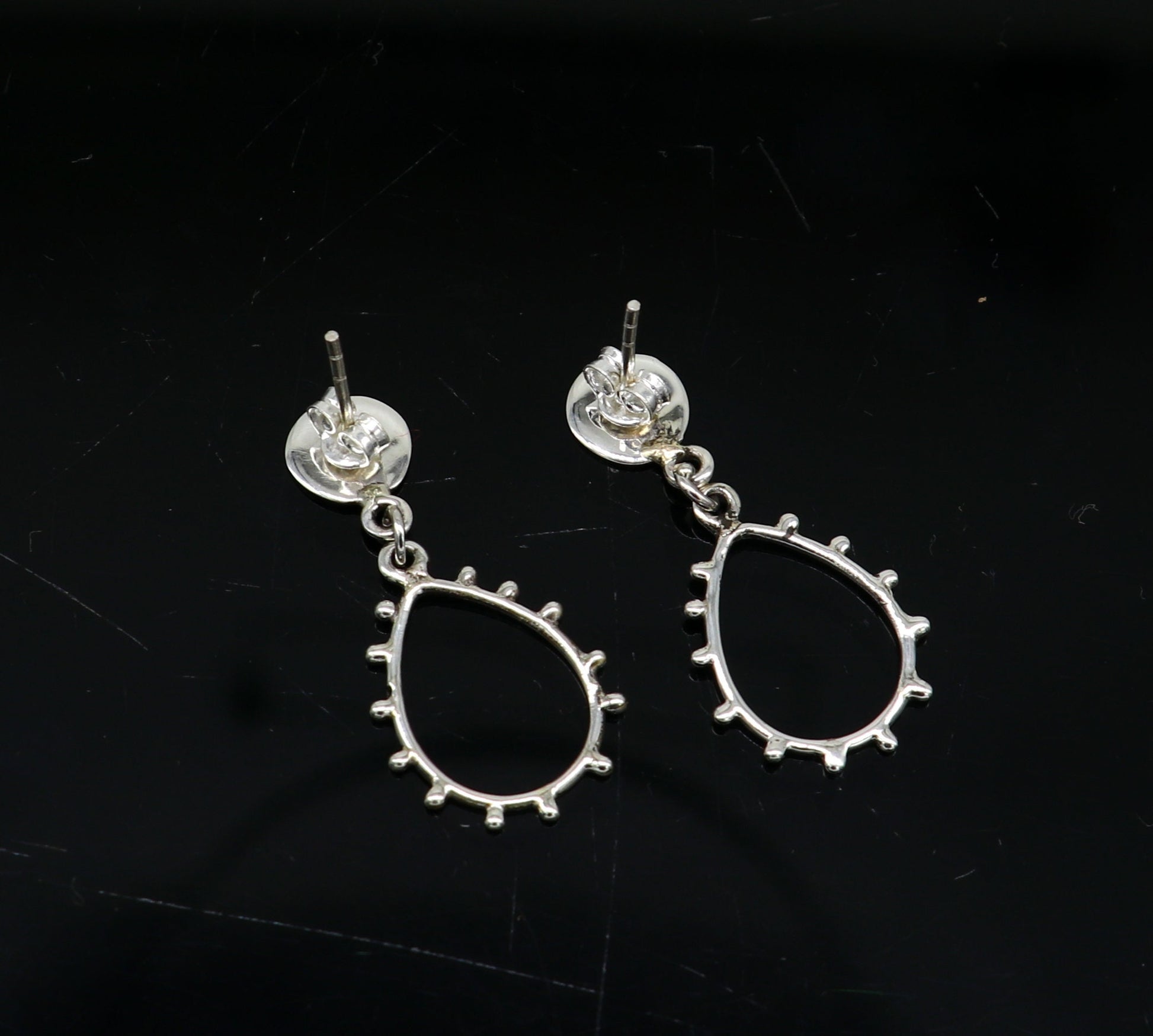 Stylish design customized pure e925 sterling silver stud earring, excellent fancy elegant dainty light weight earrings best gifting ear656 - TRIBAL ORNAMENTS