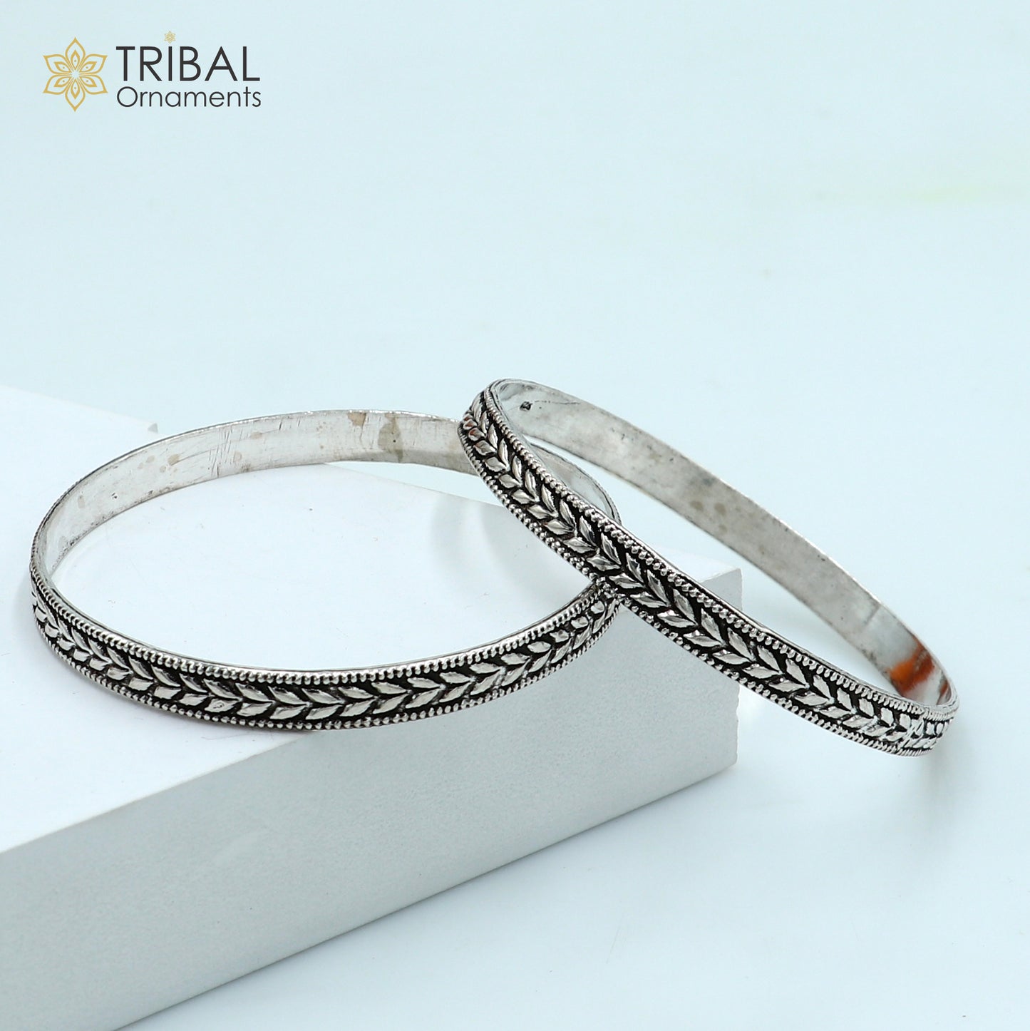 Trendy cultural design 925 sterling silver unique style handmade bangle bracelet , best brides collection wedding  jewelry nba436 - TRIBAL ORNAMENTS