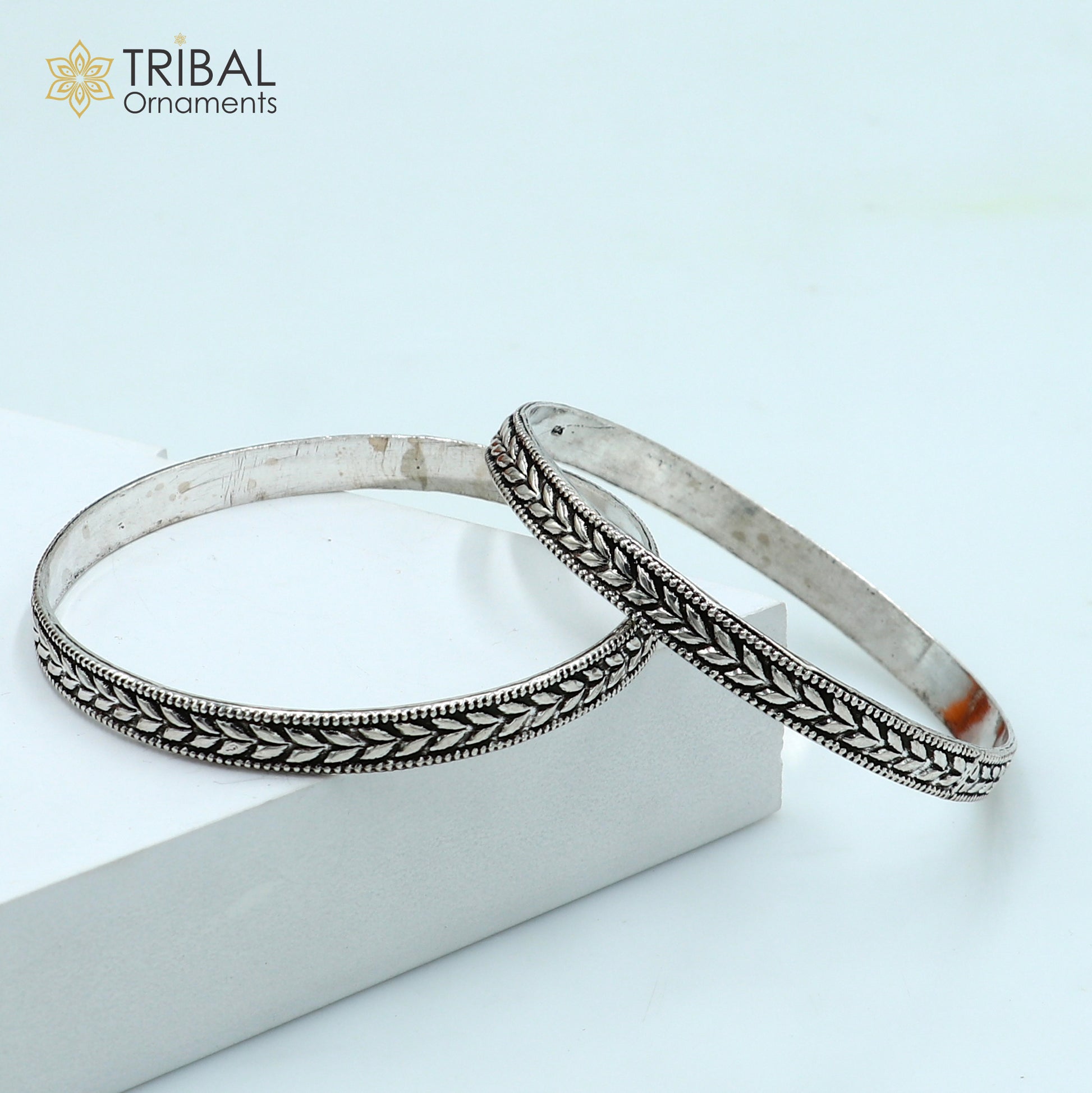 Trendy cultural design 925 sterling silver unique style handmade bangle bracelet , best brides collection wedding  jewelry nba436 - TRIBAL ORNAMENTS