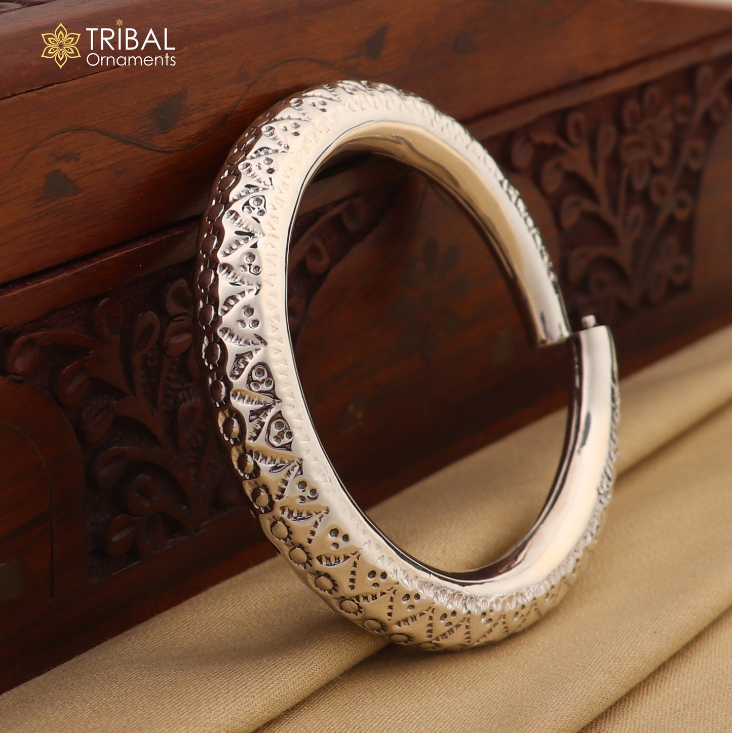 Vintage design 925 sterling silver bangle bracelet Men's kada unisex jewelry nsk244 - TRIBAL ORNAMENTS