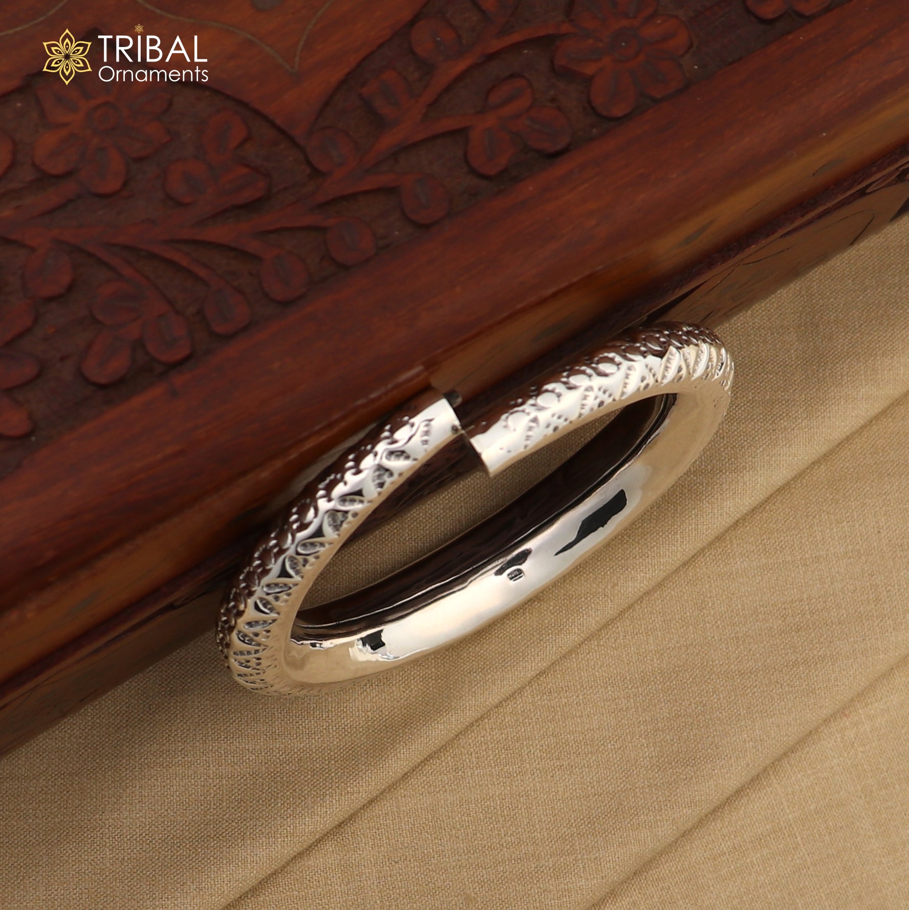 Vintage design 925 sterling silver bangle bracelet Men's kada unisex jewelry nsk244 - TRIBAL ORNAMENTS