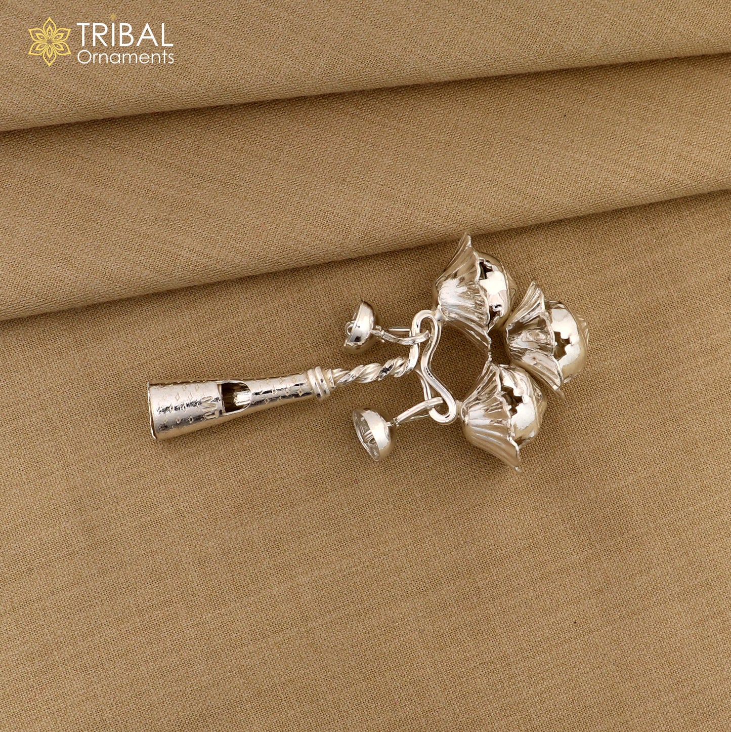 Vintage design new born baby gifting bells toy, baby krishna gifting toy, silver whistle, silver article su191 - TRIBAL ORNAMENTS