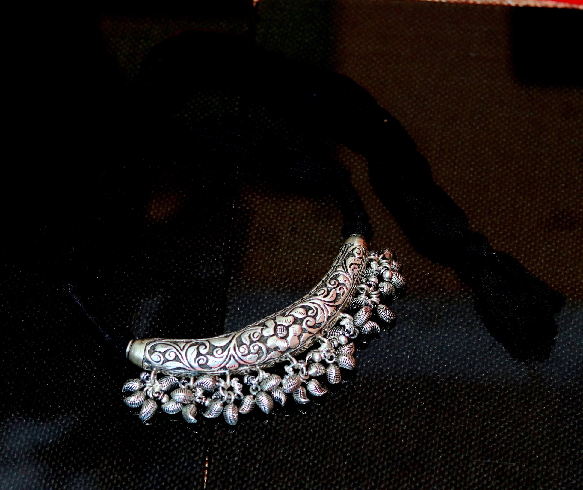 Vintage Indian traditional style trendy 925 sterling silver customized chitai/kandrai work charm necklace, choker tribal jewelry set129 - TRIBAL ORNAMENTS