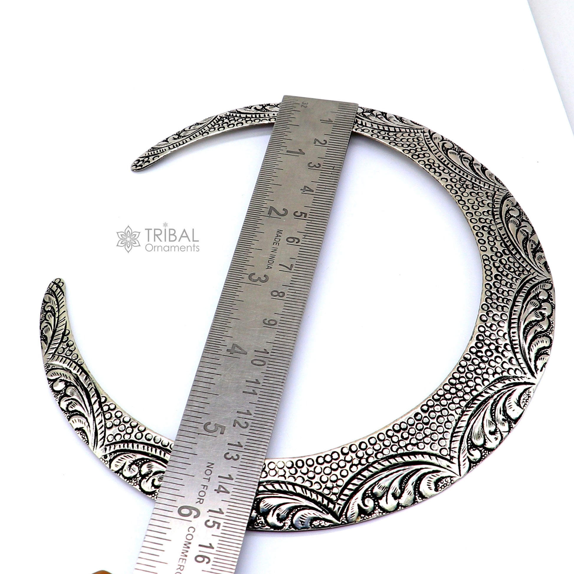 Vintage Indian tribal style 925 sterling silver Chitai Kandrai work Choker necklace from TRIBAL ORNAMENTS, traditional jewelry set.