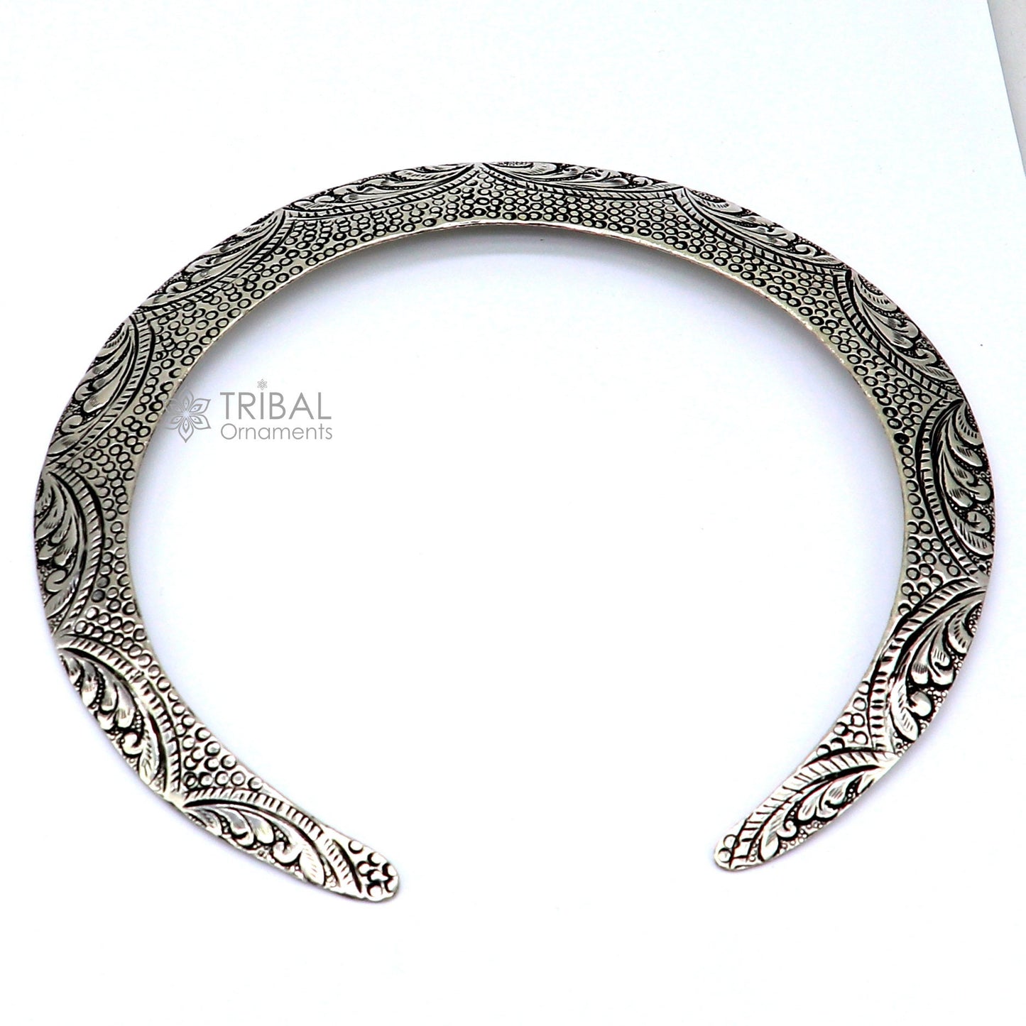 Vintage Indian style 925 sterling silver Chitai Kandrai work Chokar necklace tribal jewelry set with intricate designs and craftsmanship.