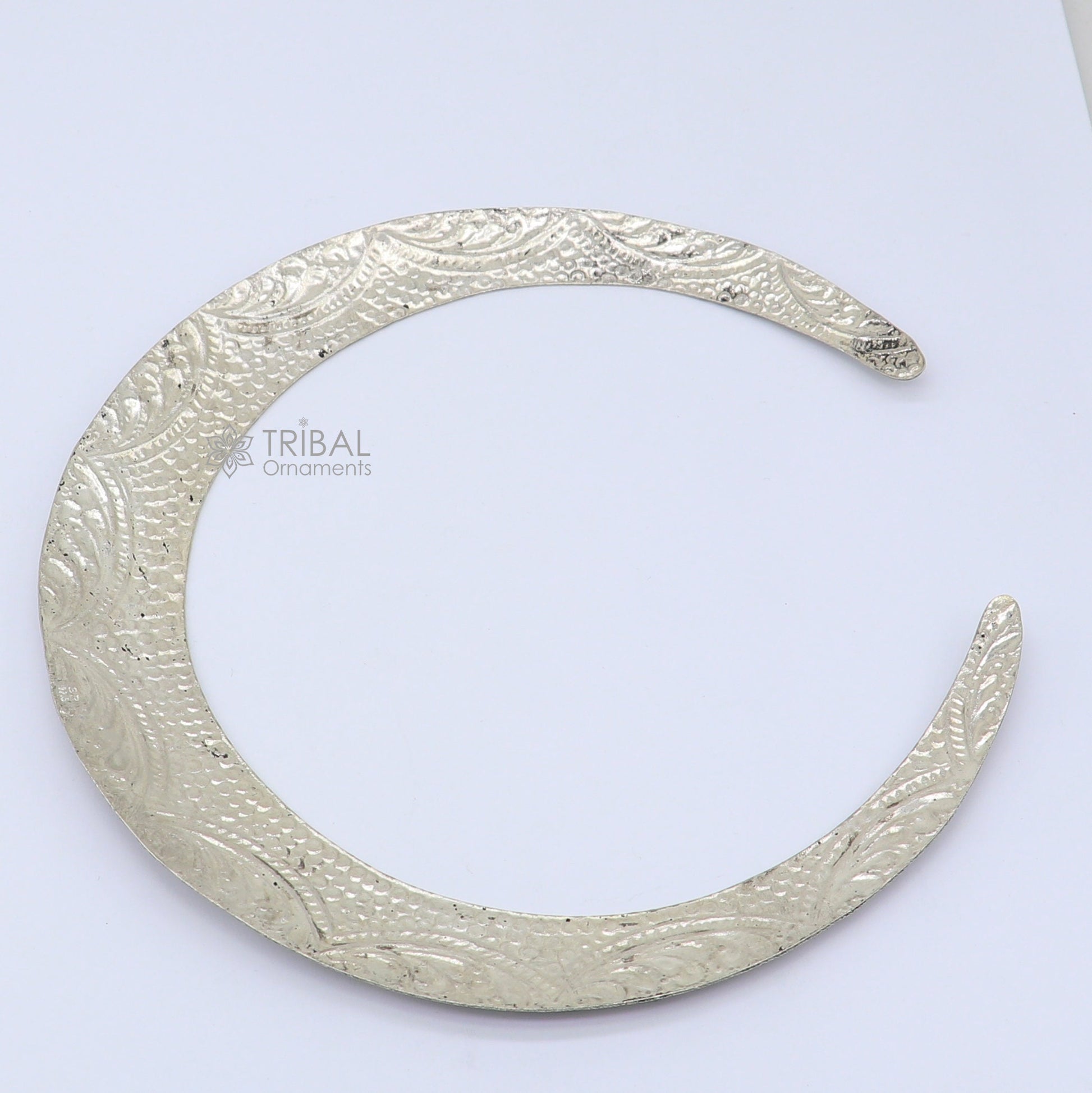 Vintage Indian tribal jewelry set with 925 sterling silver choker necklace featuring customized chitai and kandrai work.