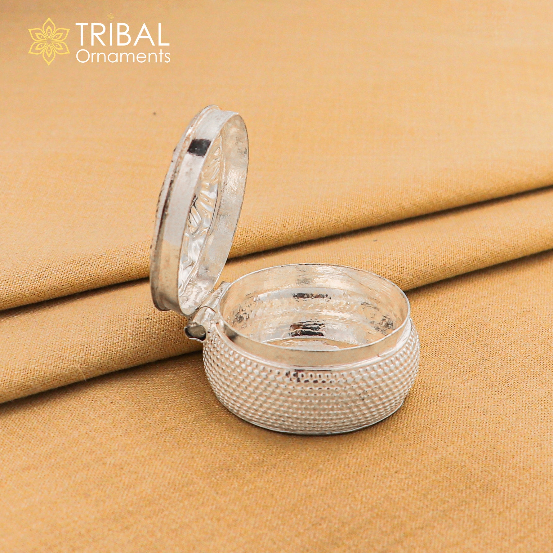 Vintage lion design 925 Sterling silver trinket box, eye kajal box, kumkum box, sindur box, best brides gift stb380 - TRIBAL ORNAMENTS