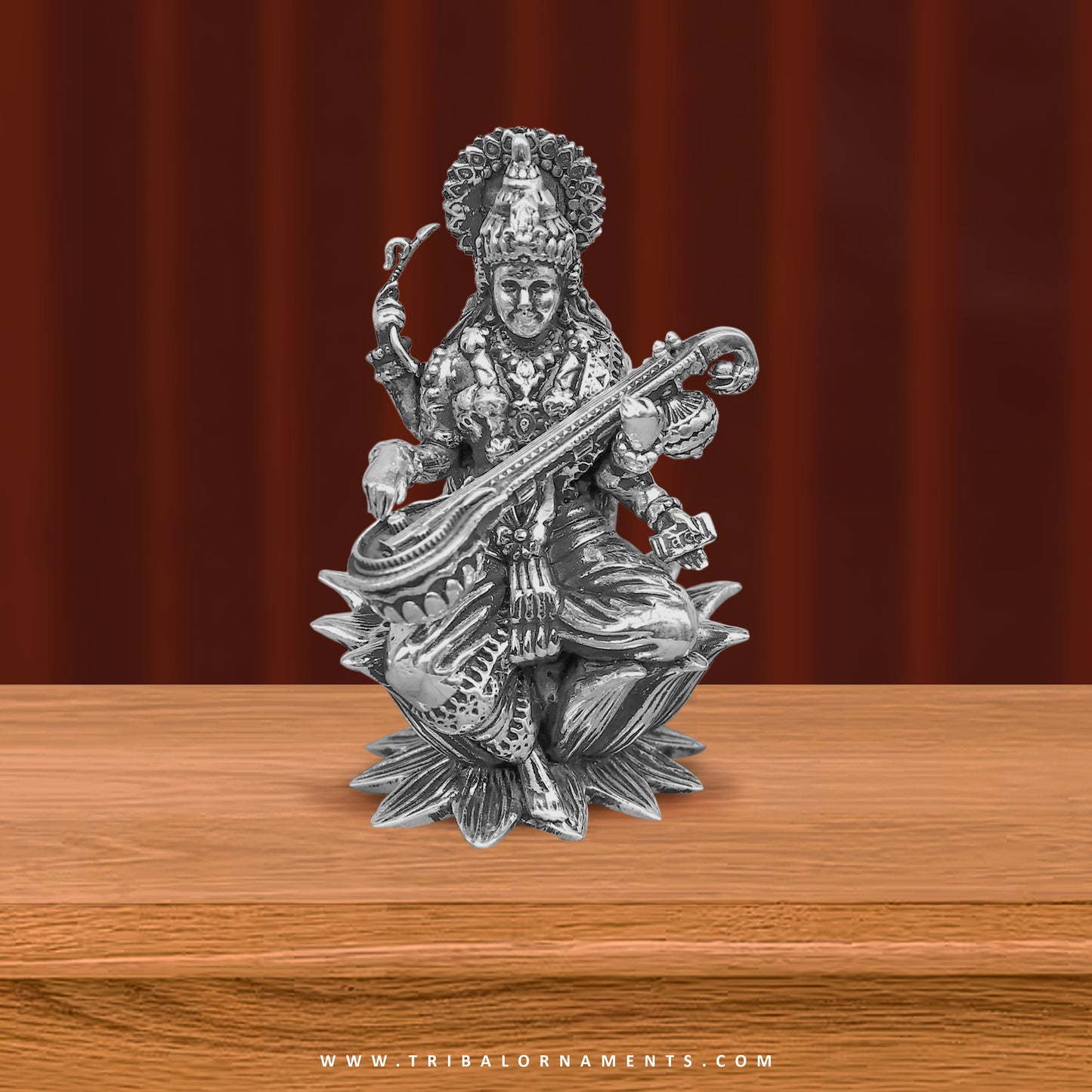 2" small 925 Sterling silver handmade customized Hindu idols Laxmi, Ganesha and Saraswati statue, puja article figurine, puja Article art126 - TRIBAL ORNAMENTS