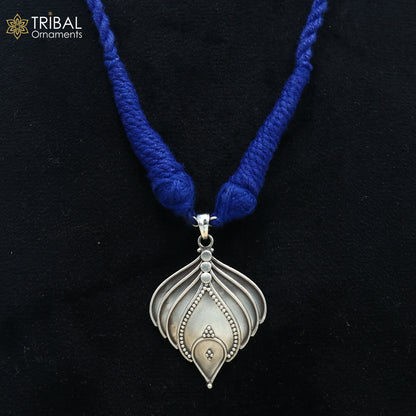 925 sterling silver handcrafted leaf design ethnic charm necklace tribal  jewelry set725 - TRIBAL ORNAMENTS