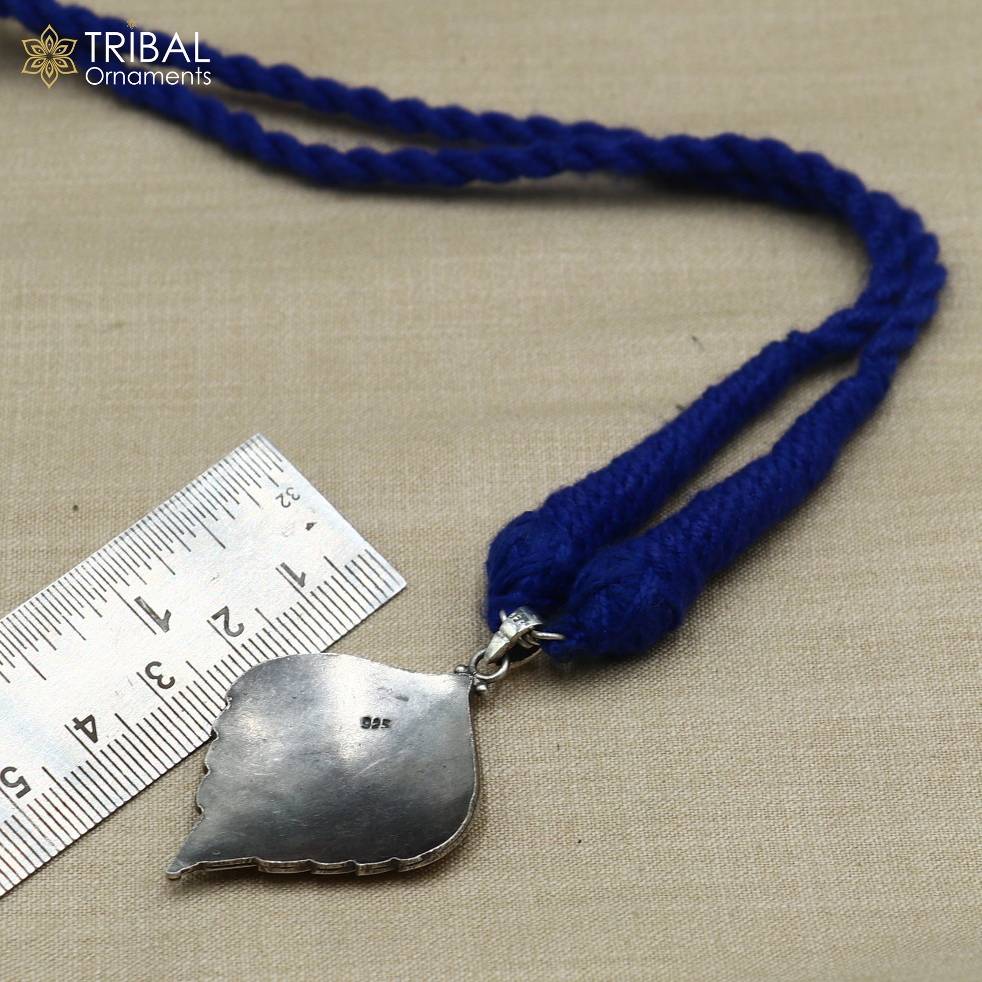 925 sterling silver handcrafted leaf design ethnic charm necklace tribal  jewelry set725 - TRIBAL ORNAMENTS