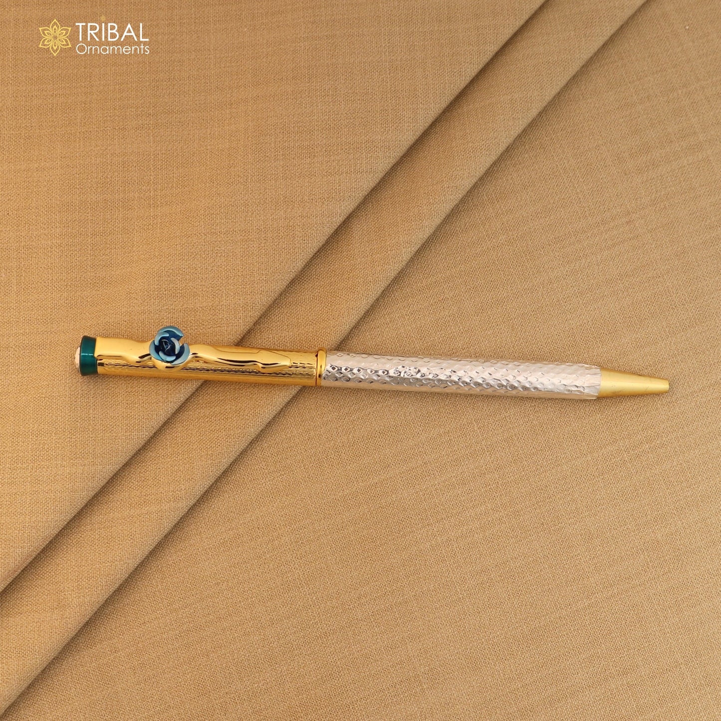 925 Sterling silver work writing ball pen, best silver gifting article from india art841 - TRIBAL ORNAMENTS
