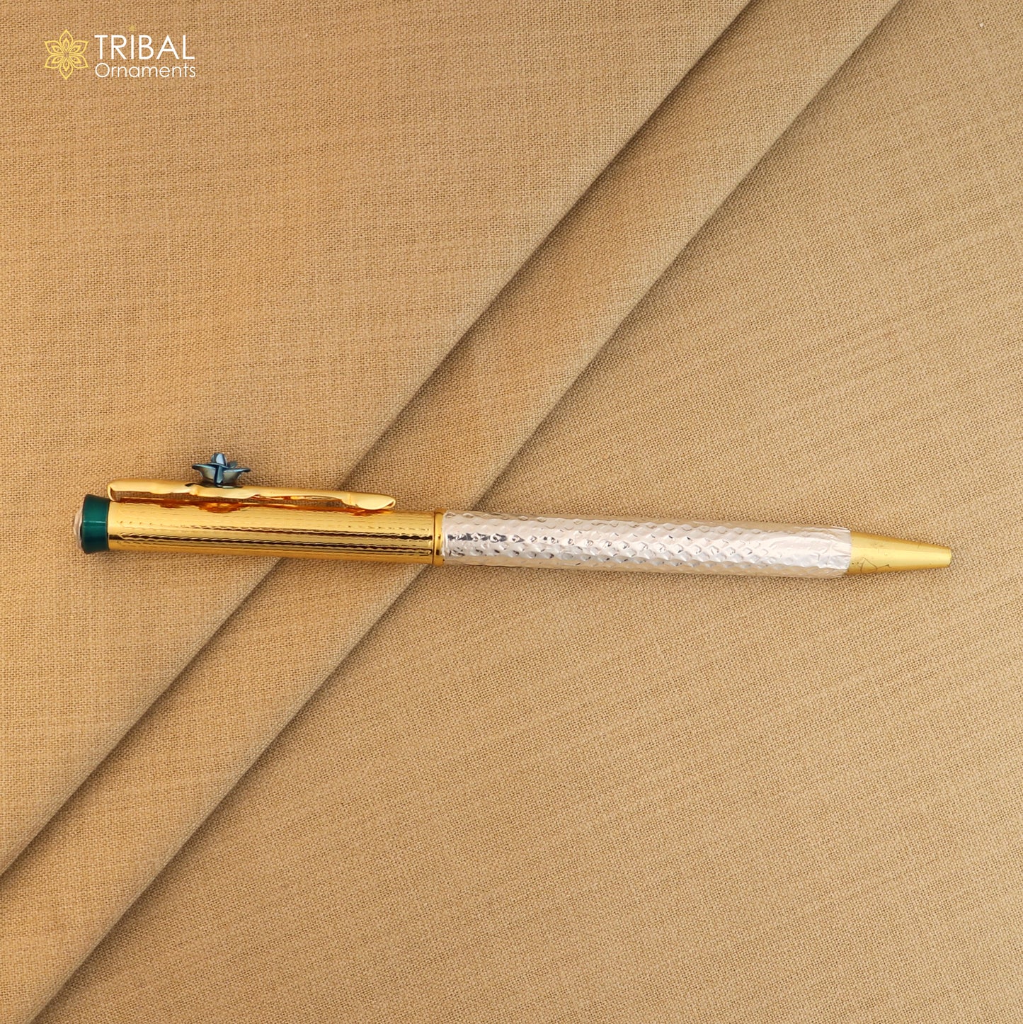 925 Sterling silver work writing ball pen, best silver gifting article from india art841 - TRIBAL ORNAMENTS