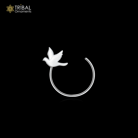 925 sterling silver bird design nose pin u band tribal jewelry np62 - TRIBAL ORNAMENTS