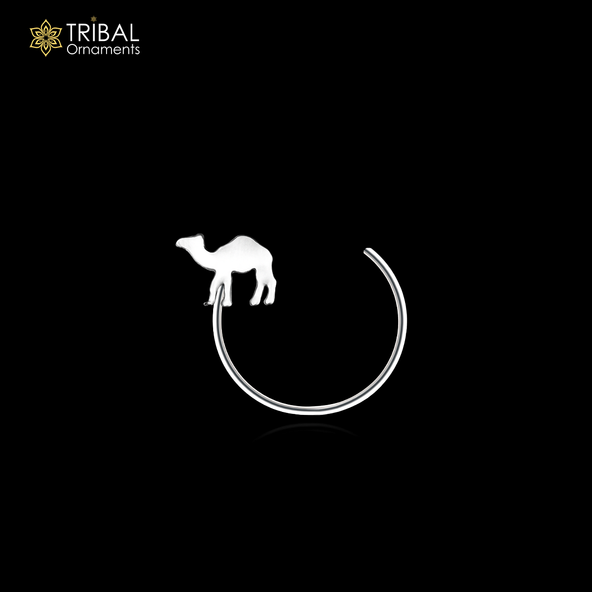 925 sterling silver camel design nose pin u band tribal jewelry np80 - TRIBAL ORNAMENTS