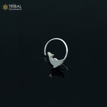 925 sterling silver fish design handmade fabulous nose pin u band tribal jewelry np79 - TRIBAL ORNAMENTS