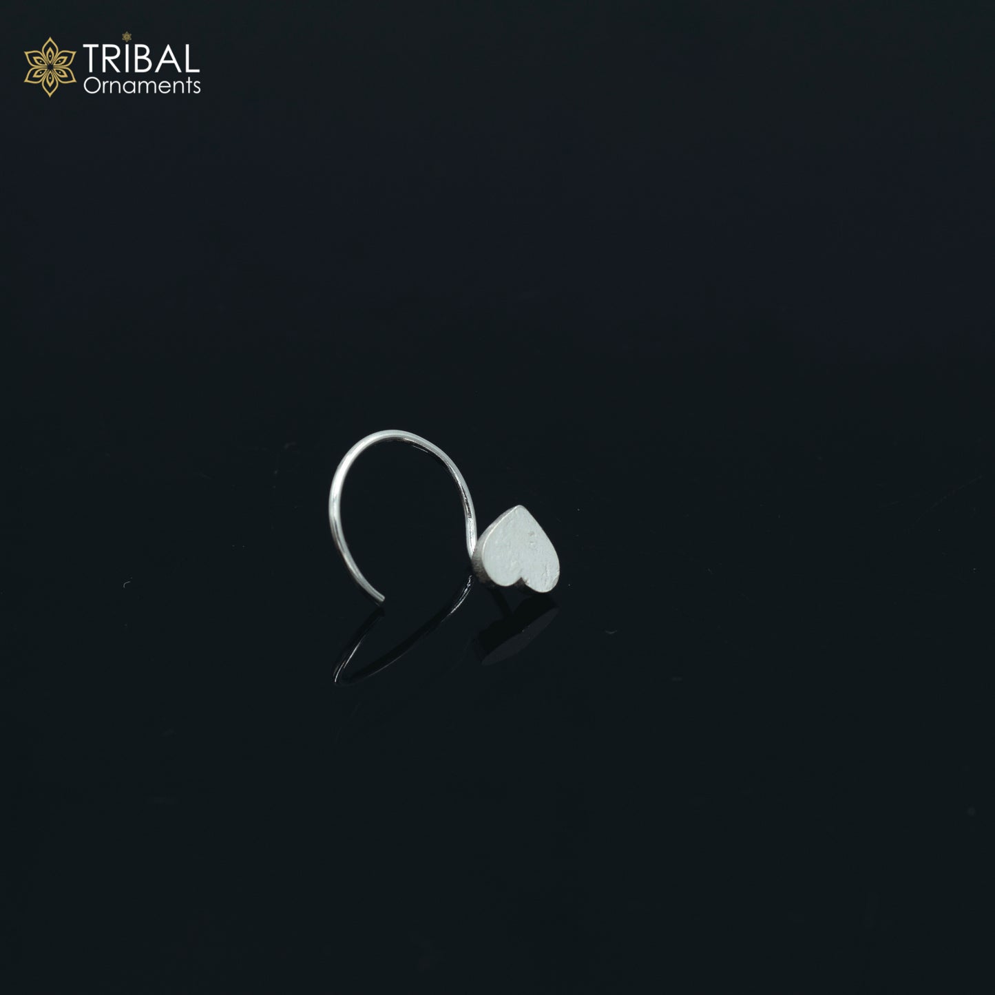 925 sterling silver heart design handmade fabulous nose pin u band tribal jewelry np71 - TRIBAL ORNAMENTS