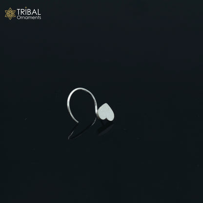 925 sterling silver heart design handmade fabulous nose pin u band tribal jewelry np71 - TRIBAL ORNAMENTS