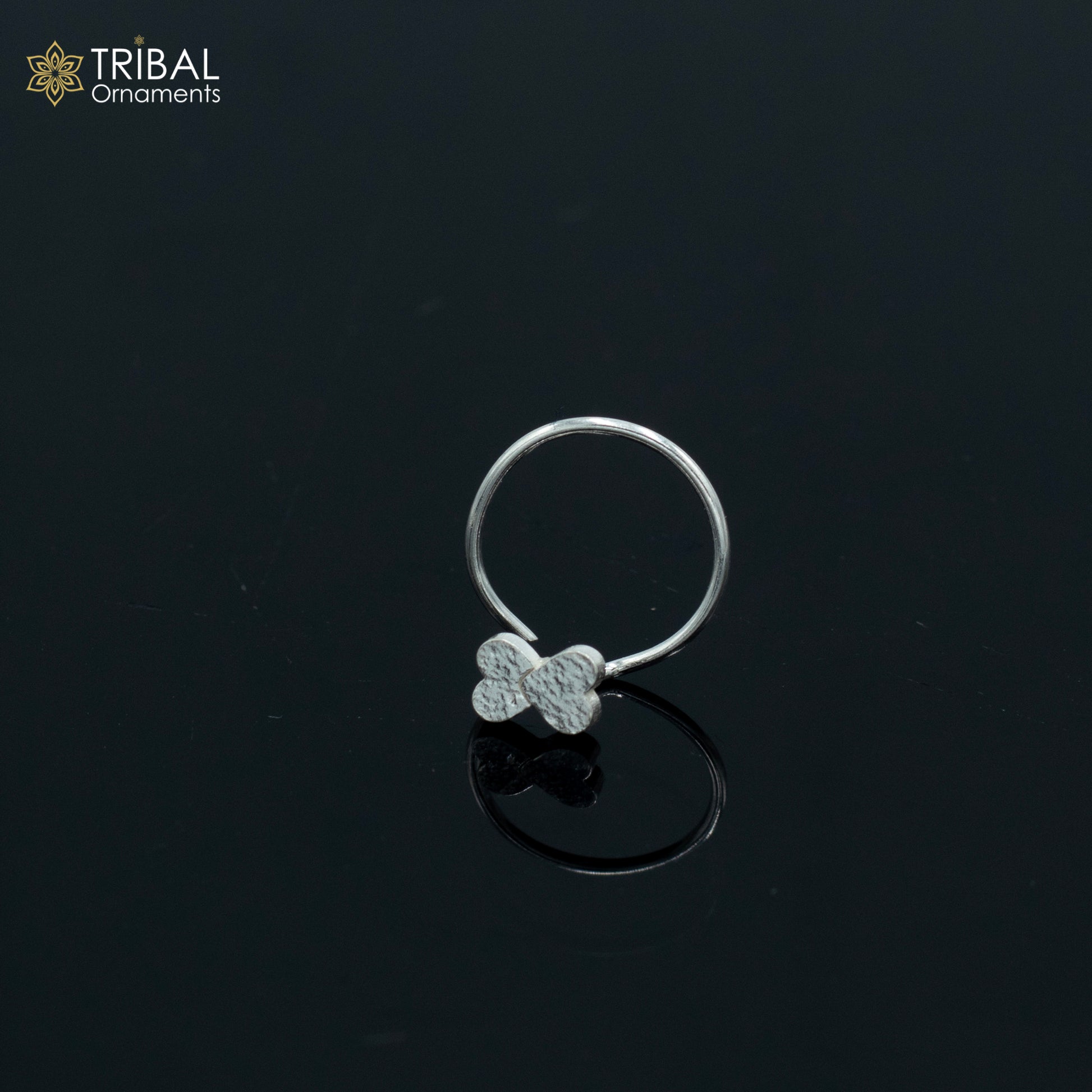 925 sterling silver heart  design handmade fabulous nose pin u band tribal jewelry np74 - TRIBAL ORNAMENTS