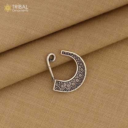 925 sterling silver nath vintage design clip on nose pin ethnic tribal jewelry np100 - TRIBAL ORNAMENTS