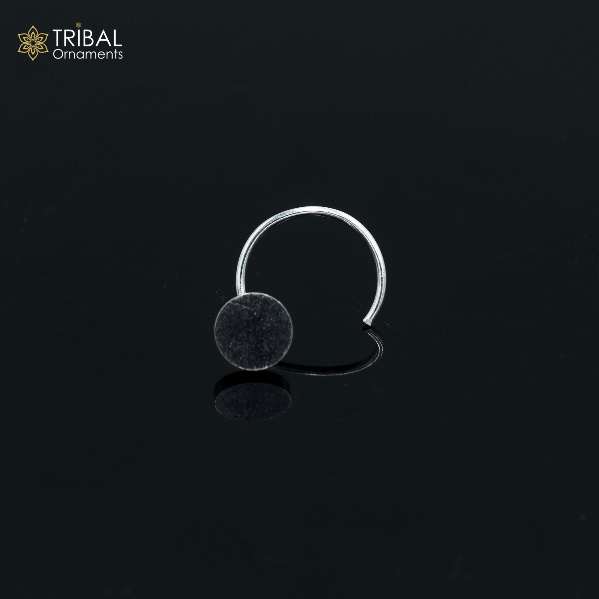 925 sterling silver unique round design handmade fabulous nose pin u band tribal jewelry np57 - TRIBAL ORNAMENTS