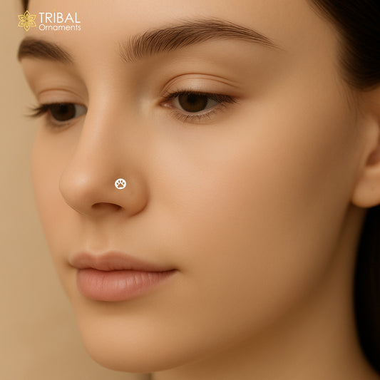 925 sterling silver unique nose pin u band tribal jewelry np78 - TRIBAL ORNAMENTS