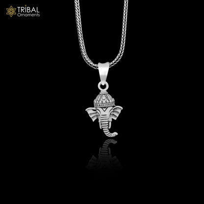 Sterling silver Lord Ganesha pendant by Tribal Ornaments, stylish unisex personalized jewelry with intricate design and craftsmanship.
