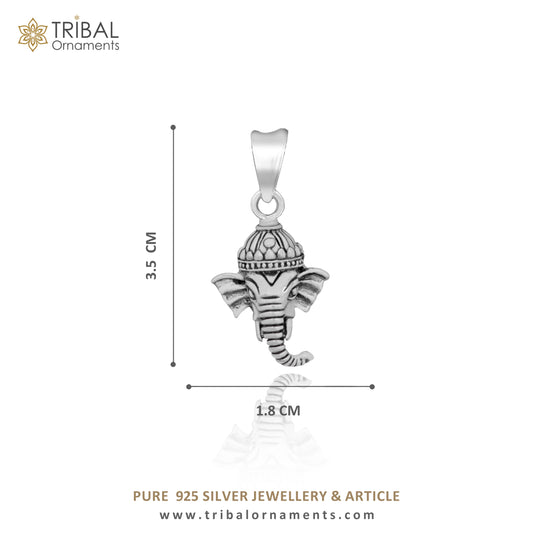92.5 sterling silver Lord Ganesha pendant, excellent unique design stylish unisex personalized gift pendant jewelry ssp885 - TRIBAL ORNAMENTS