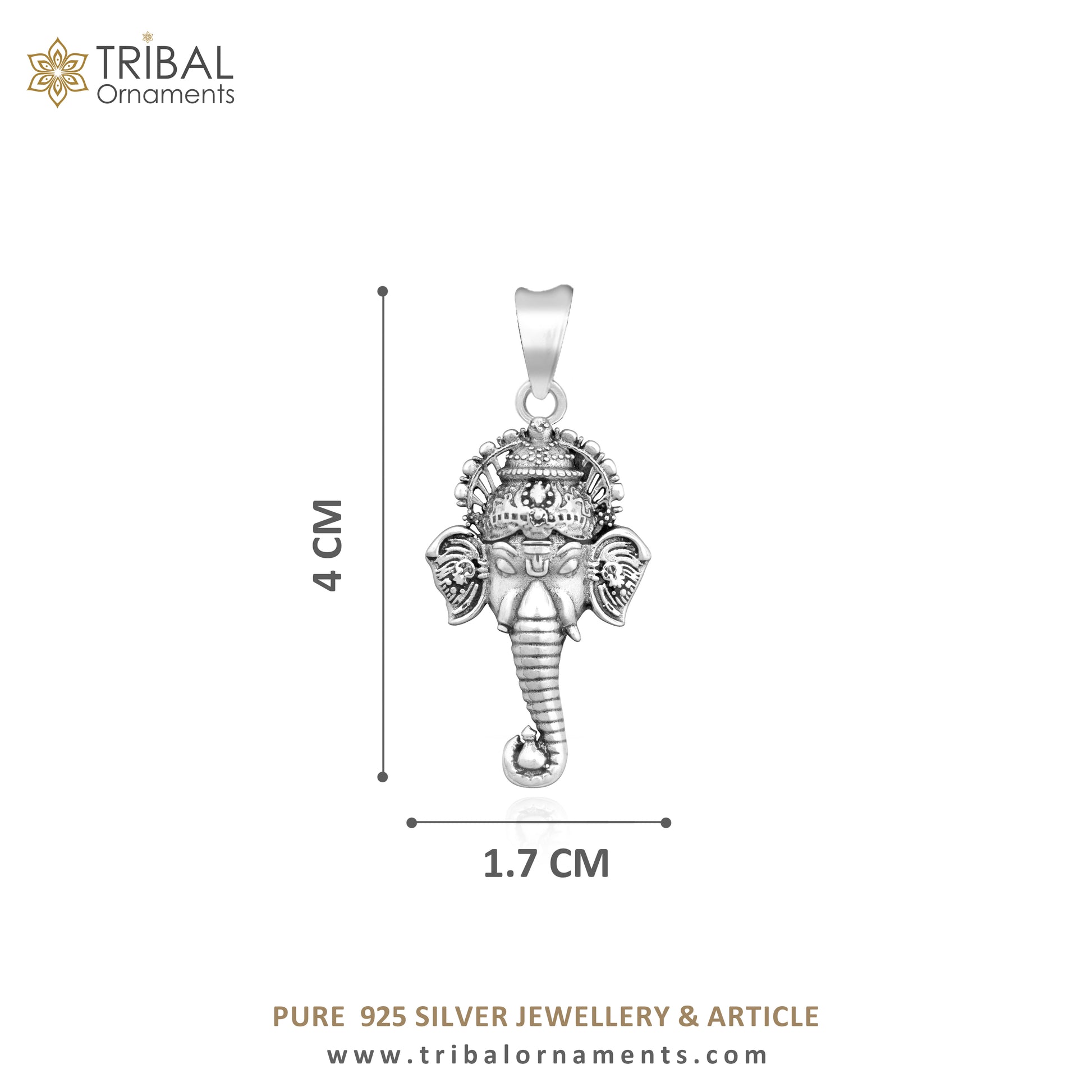 925 pure silver Ganesha FACE pendant best gifting pendant, wheat chain necklace locket best gifting jewelry NSP730 - TRIBAL ORNAMENTS
