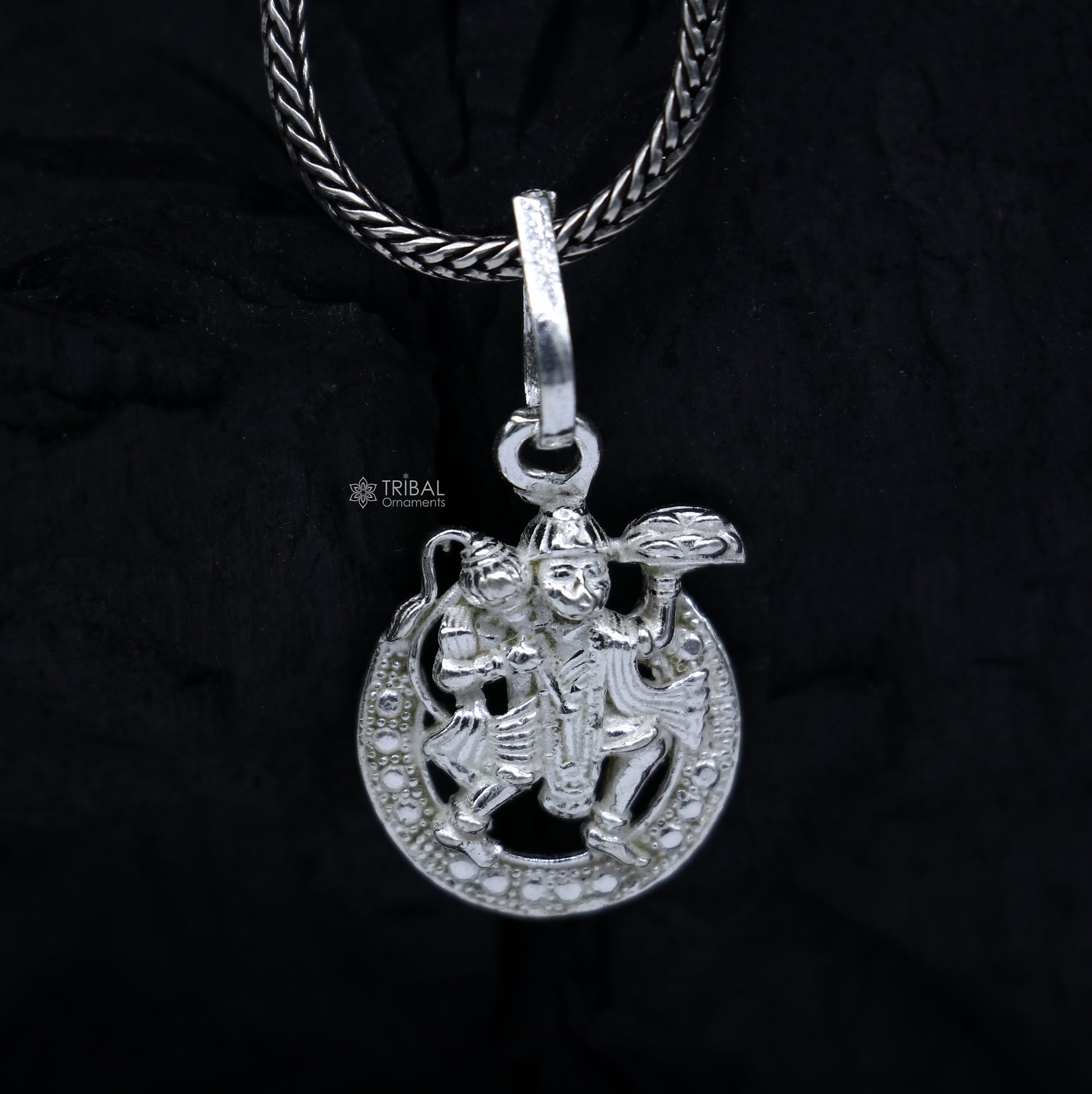 925 pure silver lord HANUMAN pendant best gifting pendant, wheat chain necklace locket best gifting delicate unisex  jewelry  Nsp846 - TRIBAL ORNAMENTS