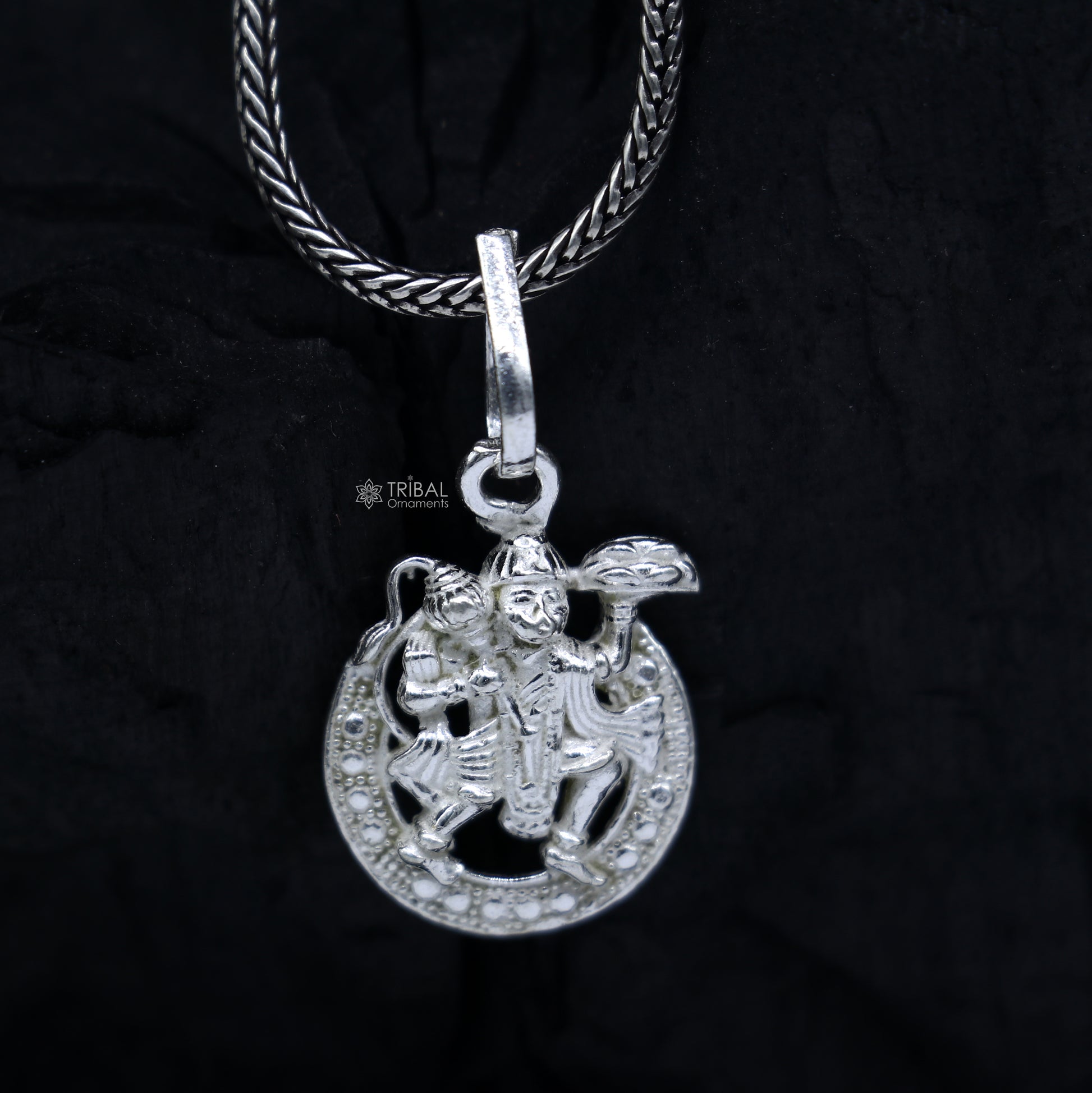 925 pure silver lord HANUMAN pendant best gifting pendant, wheat chain necklace locket best gifting delicate unisex  jewelry  Nsp846 - TRIBAL ORNAMENTS