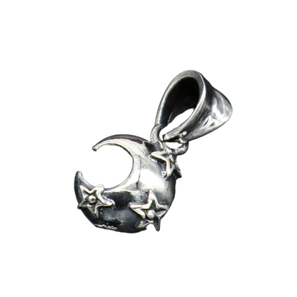 Sterling silver sun, moon, and star pendant by Tribal Ornaments featuring a handcrafted unisex design, stylish jewelry gift.