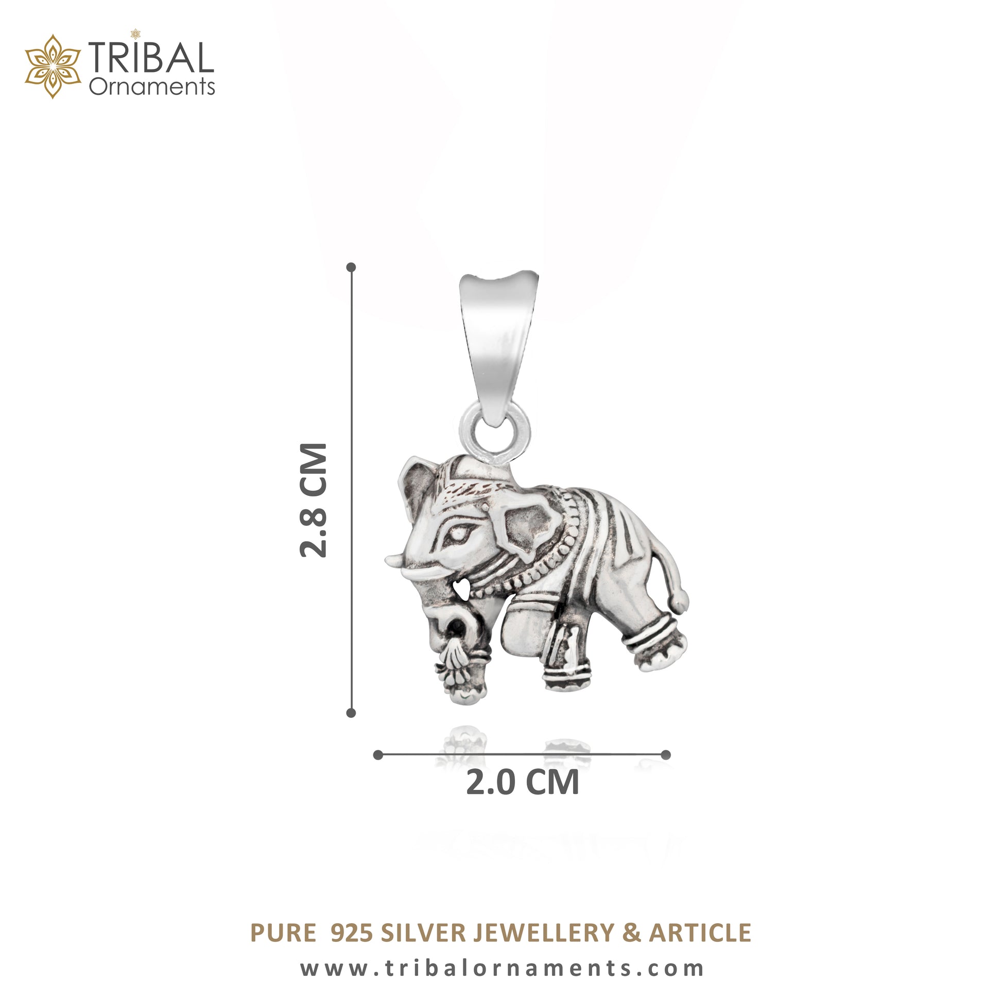 925 sterling silver amazing design small elephant pendant amazing exclusive divine pendant necklace gifting jewelry india ssp1581 - TRIBAL ORNAMENTS