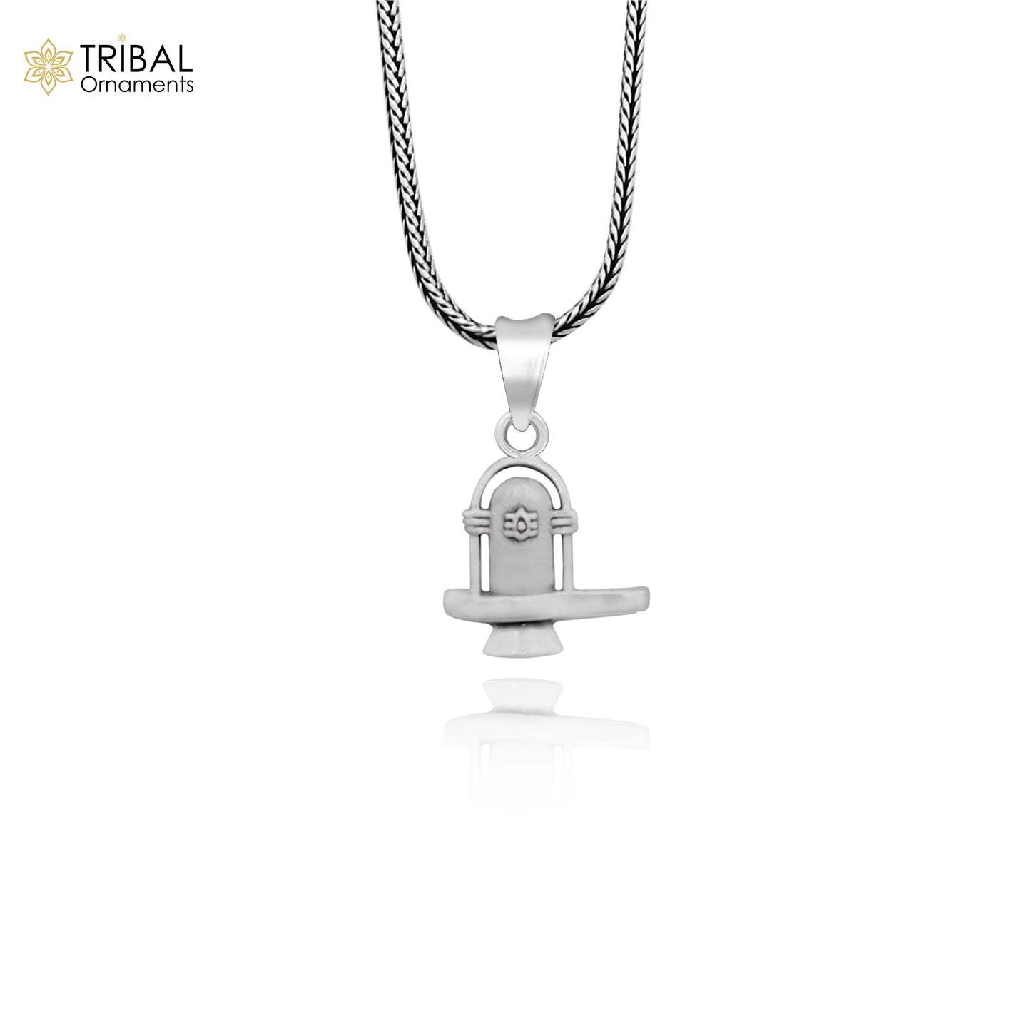 Sterling silver Lord Shiva Lingam pendant by Tribal Ornaments, unisex Hindu jewelry with intricate design and customizable features.